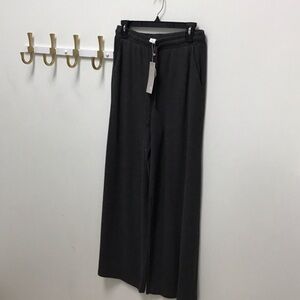 Gray Wide-Leg soft knit Pants